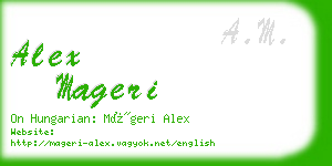 alex mageri business card